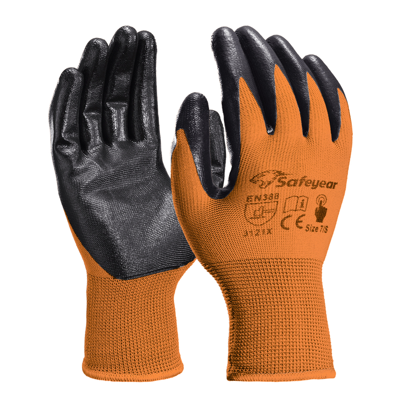 Nitrile Coated Safety Work Gloves N1552 Orange