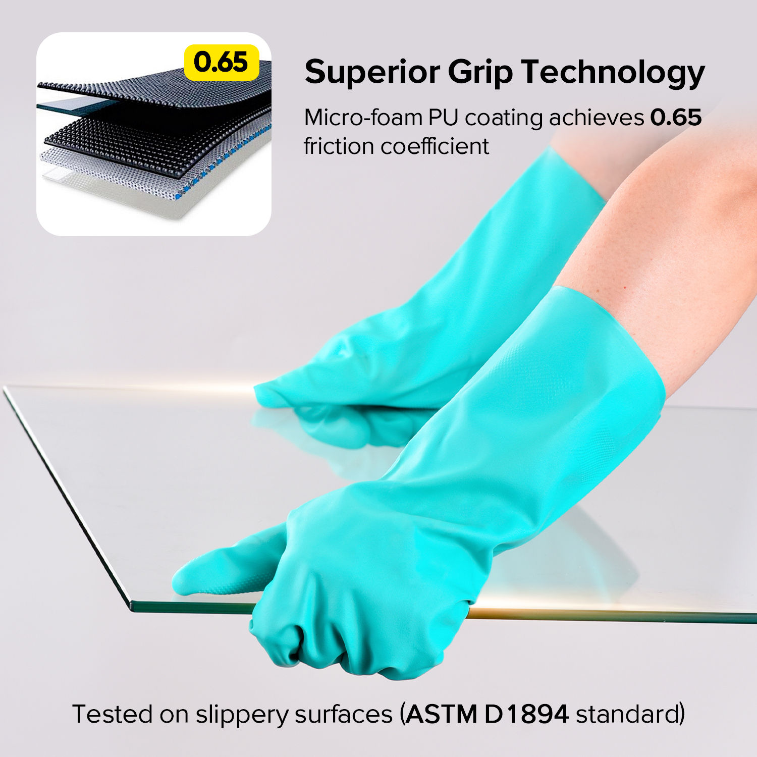 Chemical Resistant Work Gloves FL-0056 Green