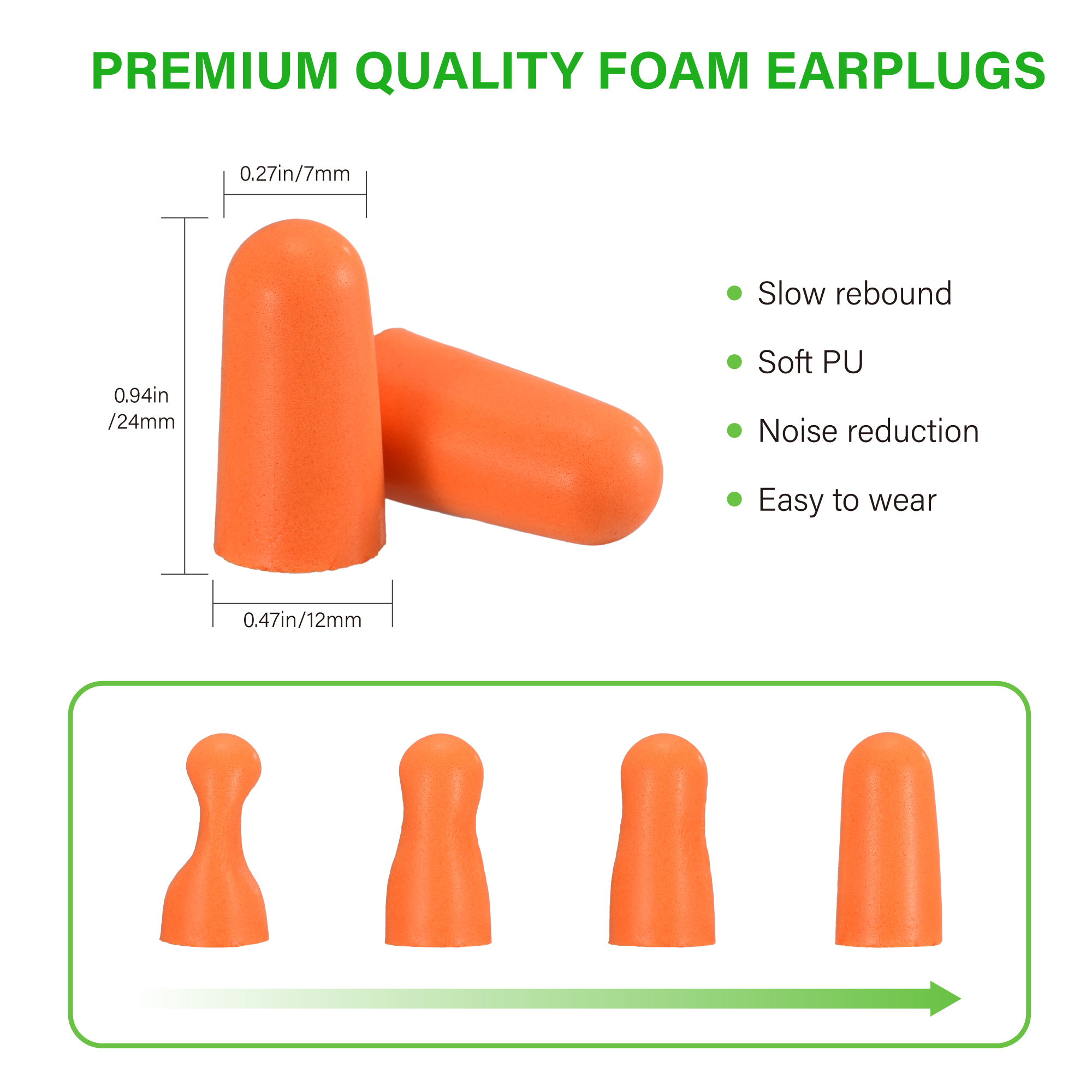 Bullet Shape Hearing Protection Earplugs EC-1001A