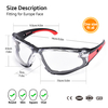 Anti-Fog Safety Glasses for Dusty Worksites Foam-Lined | ANSI Z87.1 & EN166 SG037 Red