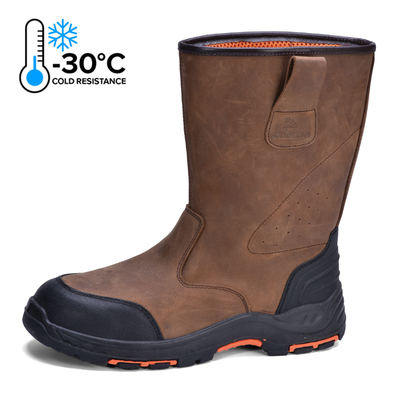Mens Good Leather Construction Composite Toe Rigger Winter Work Boots H-9437