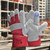  Leather Safety Gloves Working Mechanic Gloves Leather FL-1015 Red