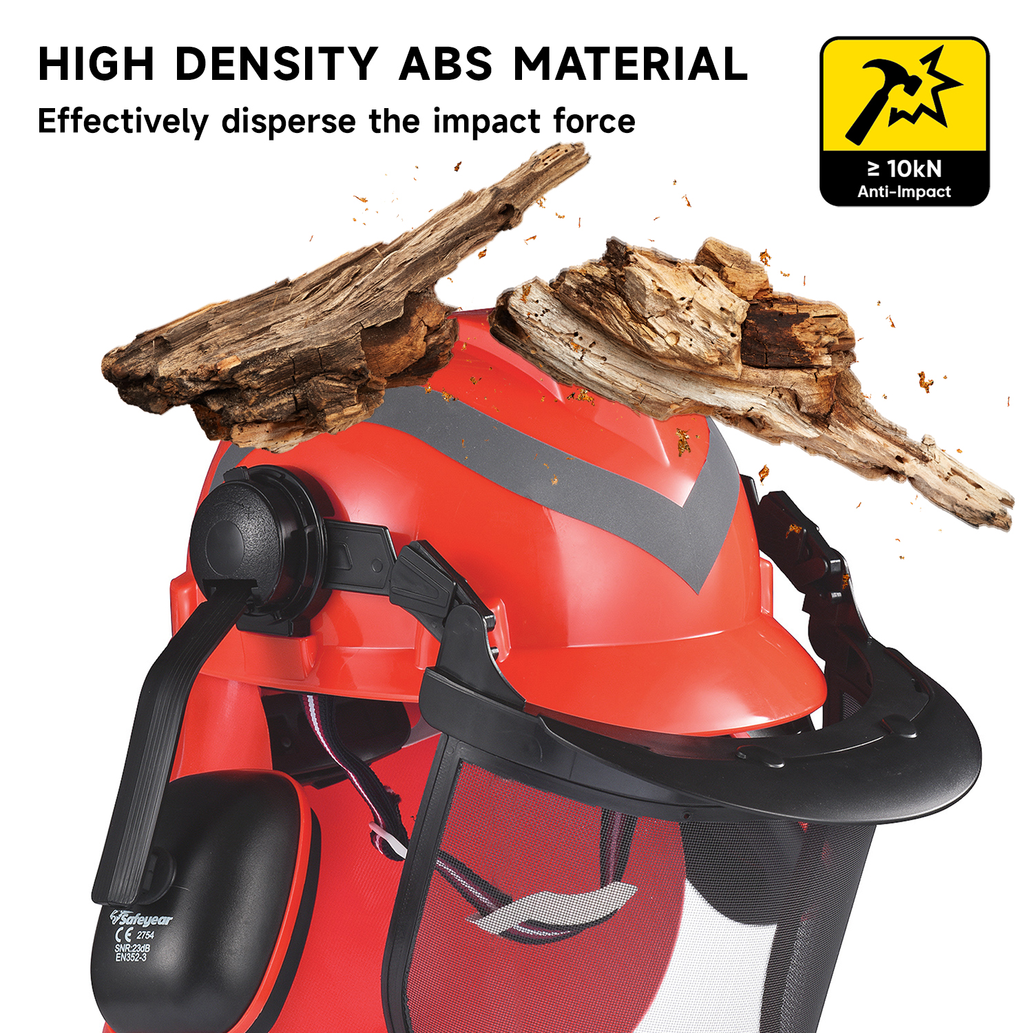Safety Helmets & Face Shield & Earmuff M-5009 Red