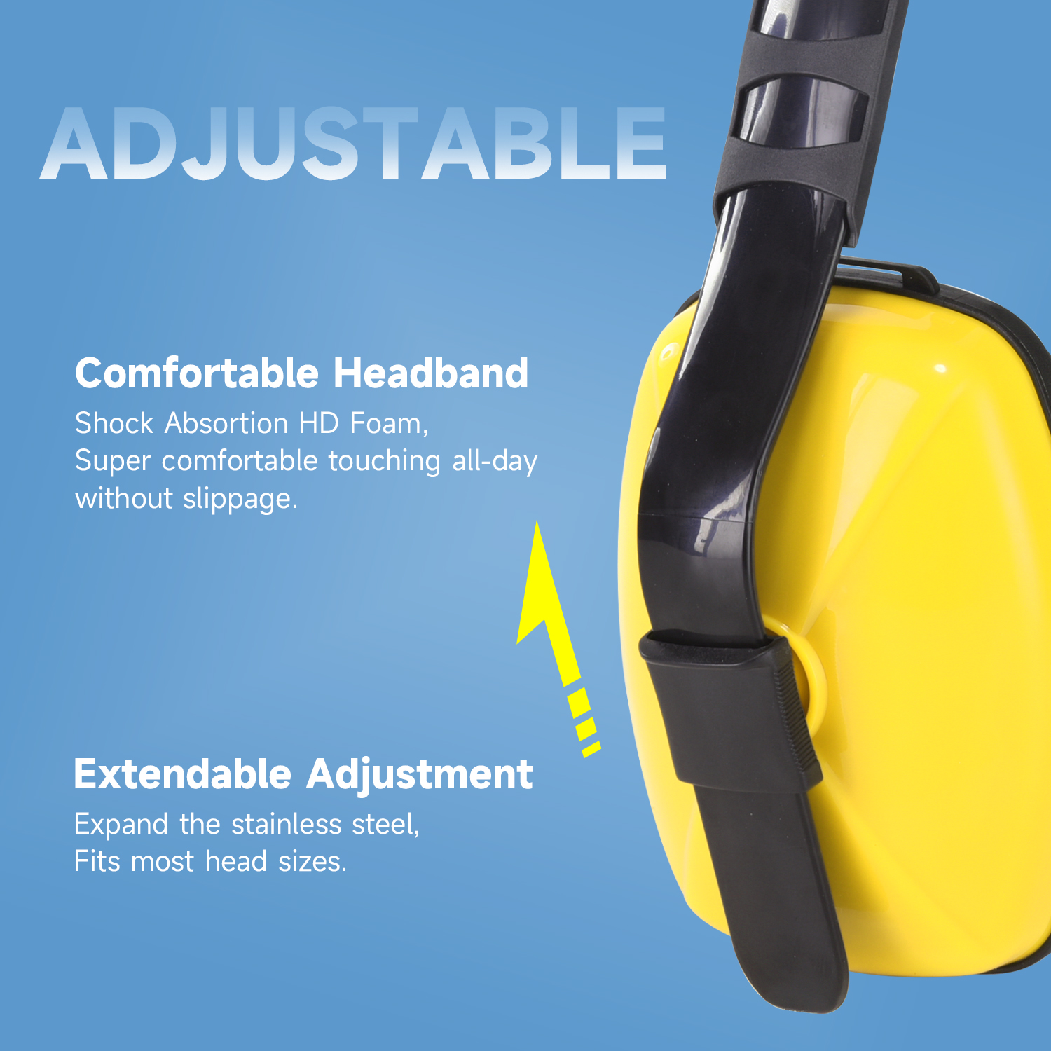 Noise Cancelling Hearing Protective Ear Muffs EM-5003 Yellow