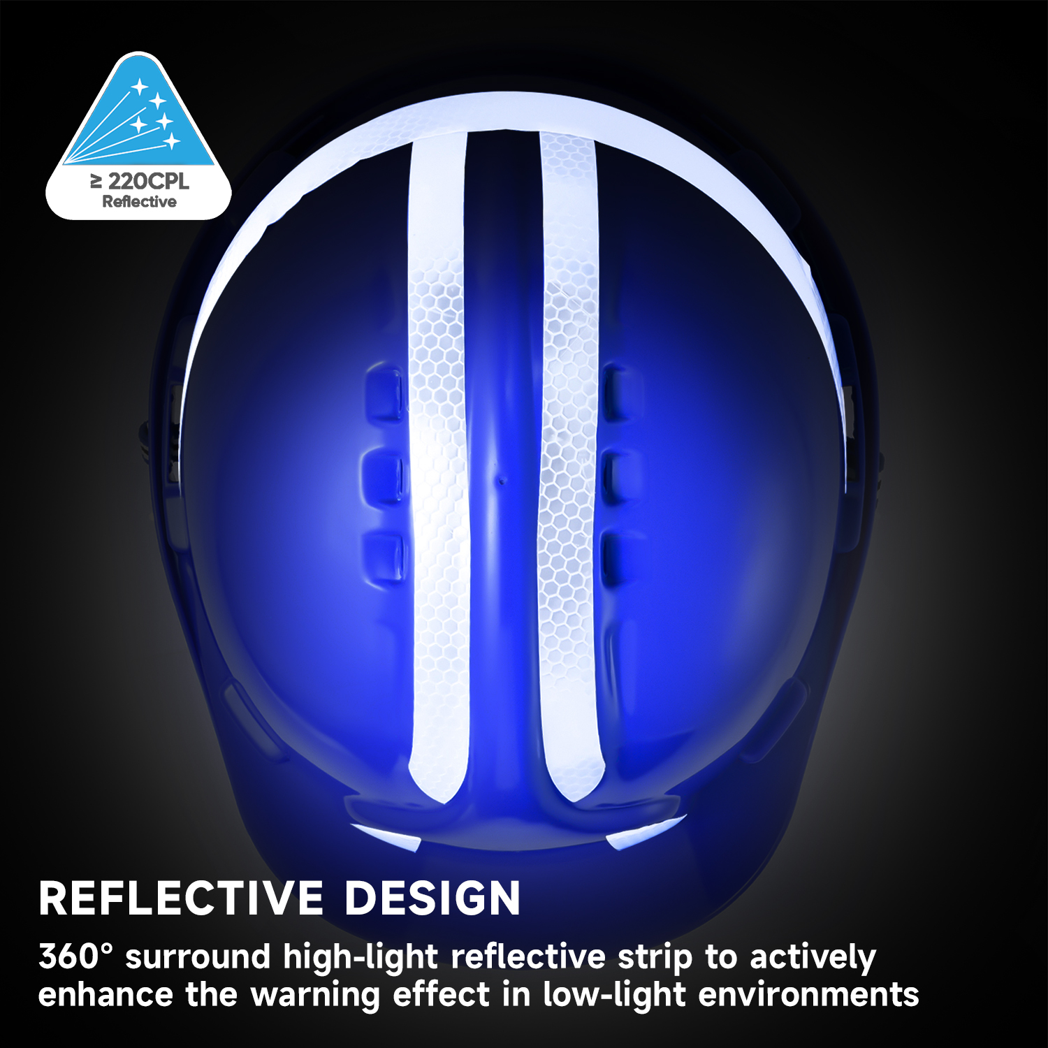 Blue Reflective Type Safety Helmet W-036 Blue