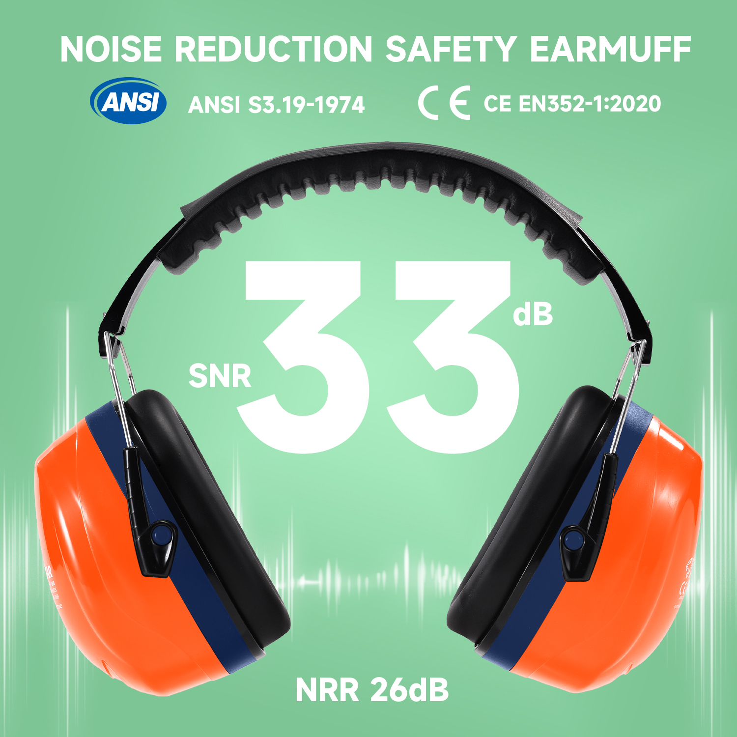 Ready Stock ABS Protective Ear Muffs EM-5002 Orange