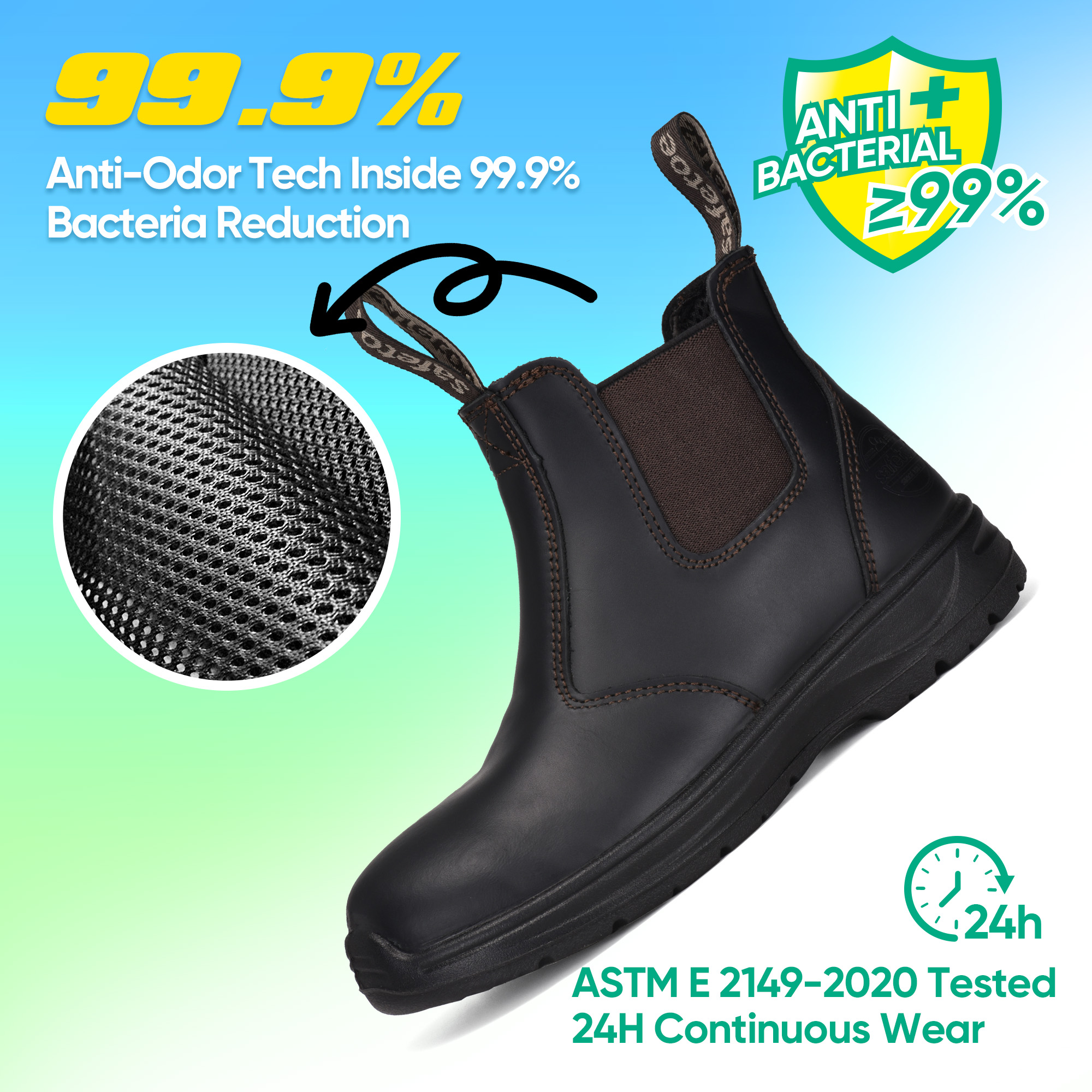 Womens Non Slip Work Shoes Best Composite Toe Pull on Womens Work Boots M-8025W