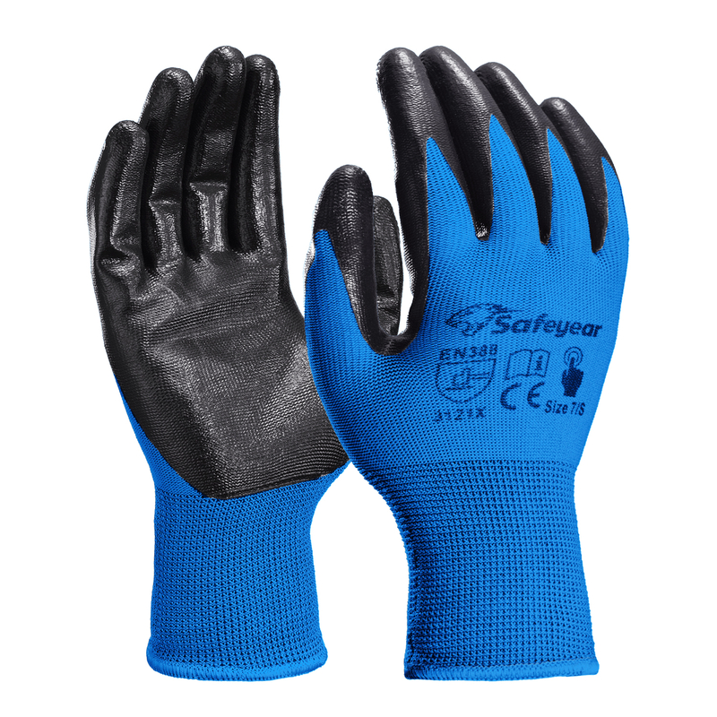 Nitrile Coated Safety Work Gloves N1552 Blue