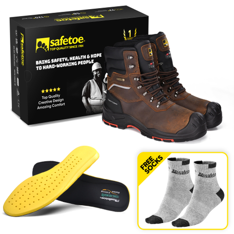 Mens Warm Safety Boots Oil Resistant Work Boots Waterproof H-9552