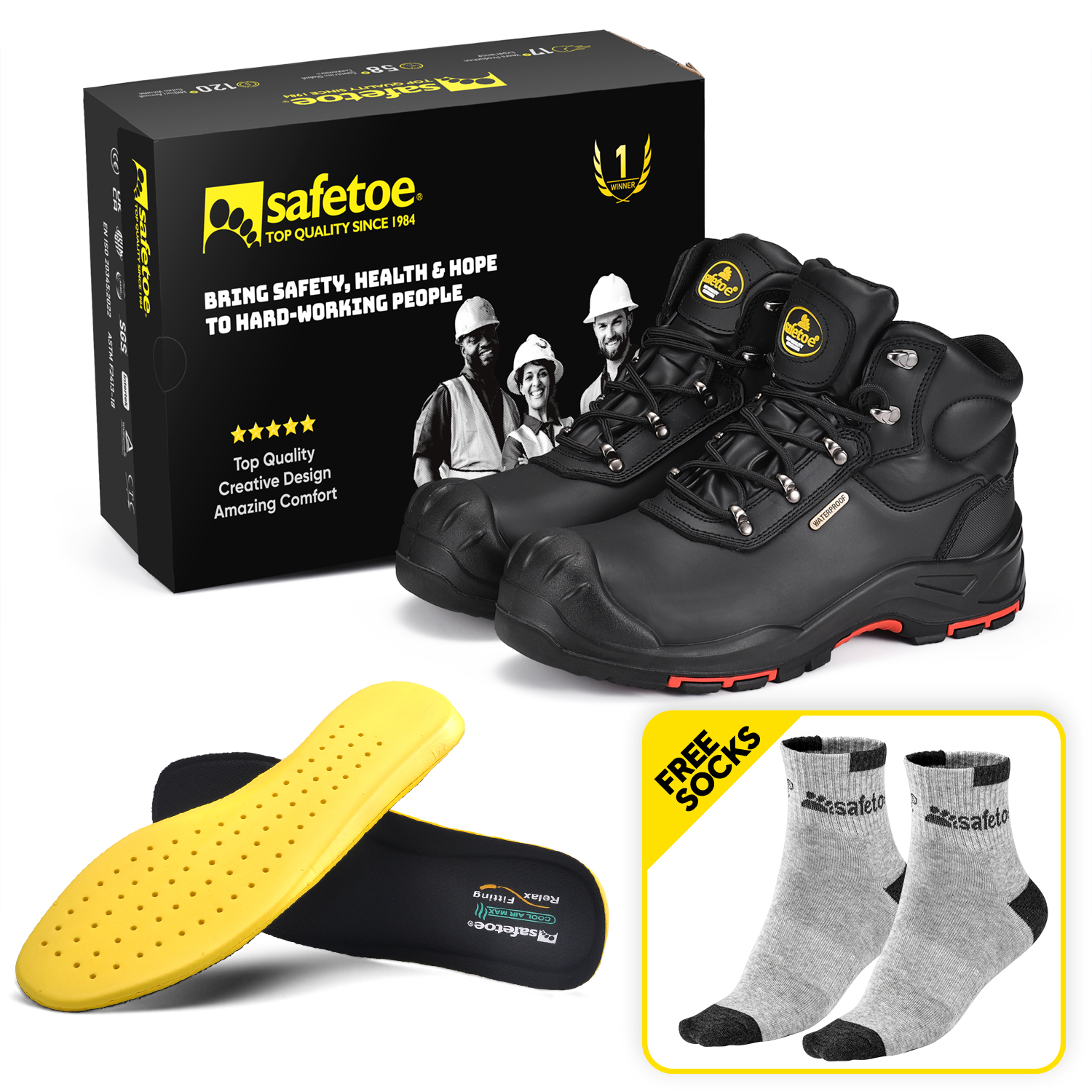 Water Resistant Membrane Lining Heavy Duty Work Boots With Composite Toe M-8565