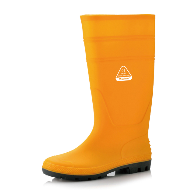 Occupational Wellington Boots – Waterproof PVC Work Rain Boots for Outdoor & Cleaning Use Yellow