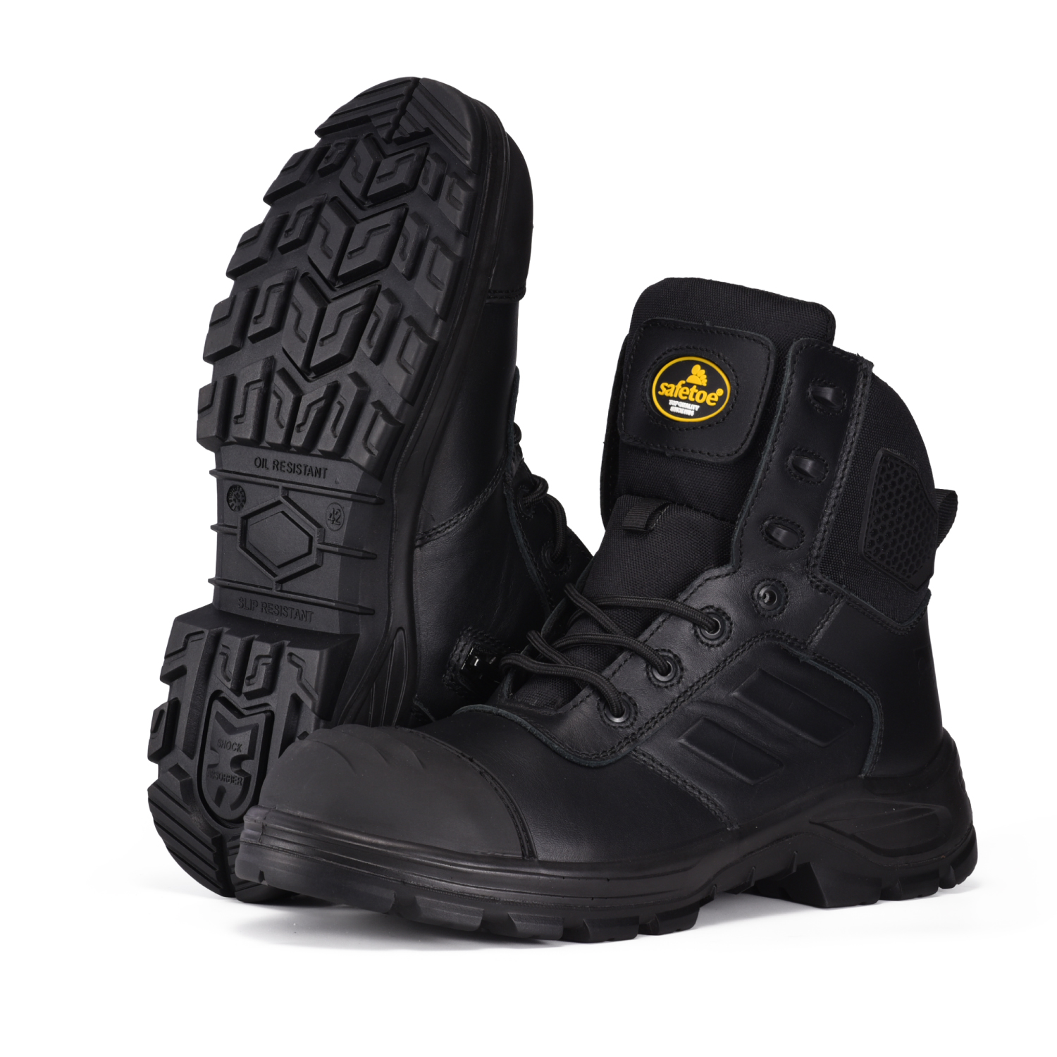 High Quality Zip Design Safey Industrial Work Boots M-8578 Black