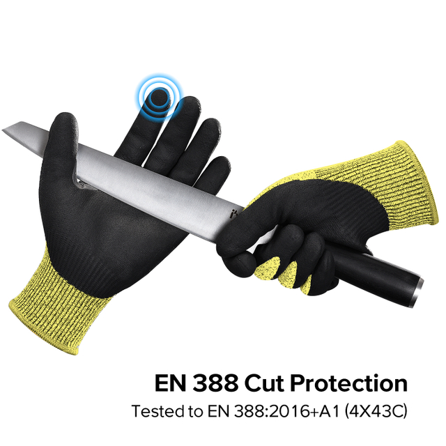 Cut Resistant Safety Work Gloves PD8045 Yellow