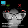 Anti-Fog Safety Glasses for Dusty Worksites Foam-Lined | ANSI Z87.1 & EN166 SG037 Red