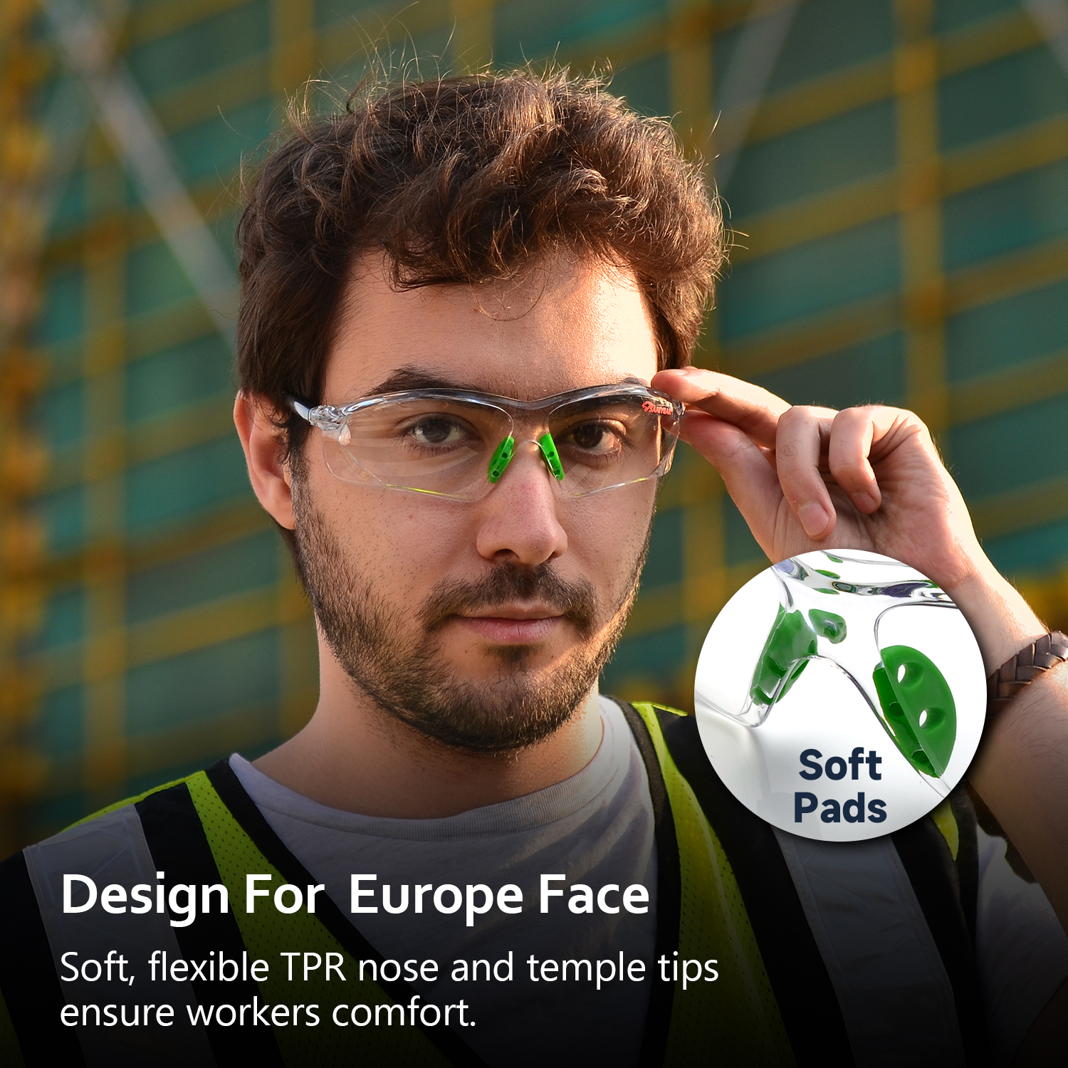 Ready Stock Anti-Fog Safety Glasses Anti-Scratch ANSI Z87.1 CE EN166 SG003 Green