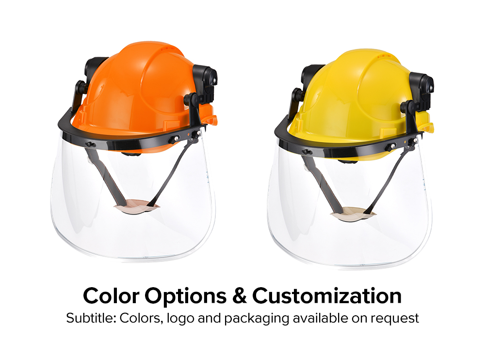 Vented Safety Helmet with Face Shield Visor