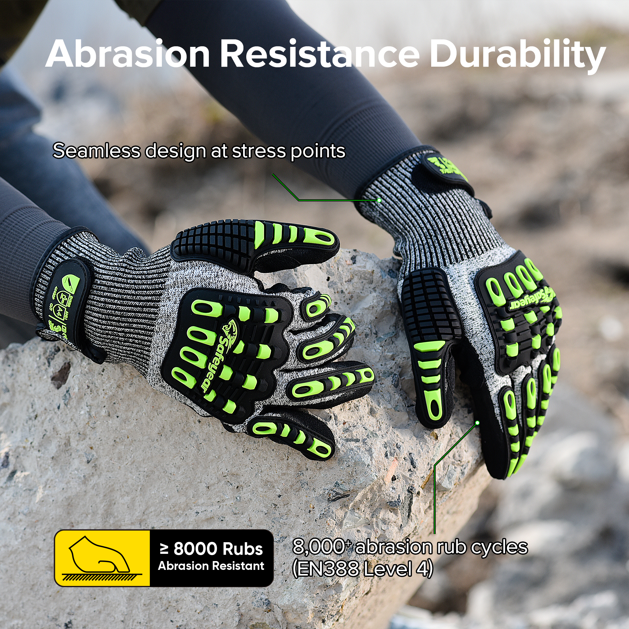 HDPE Cut Level Gloves Protective Work Gloves TPR9004 Green