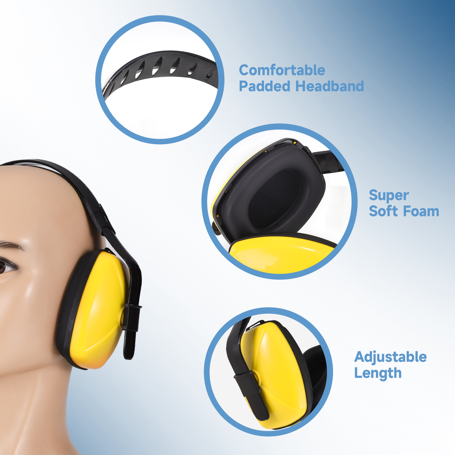 Noise Cancelling Hearing Protective Ear Muffs EM-5003 Yellow
