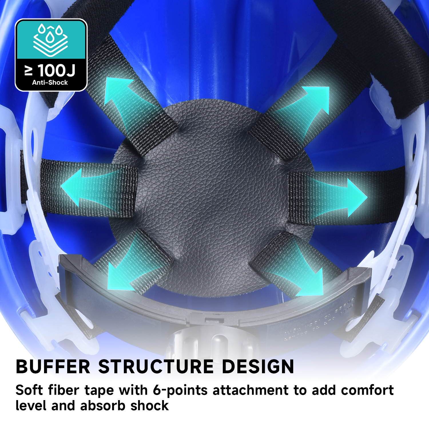 Blue Reflective Type Safety Helmet W-036 Blue