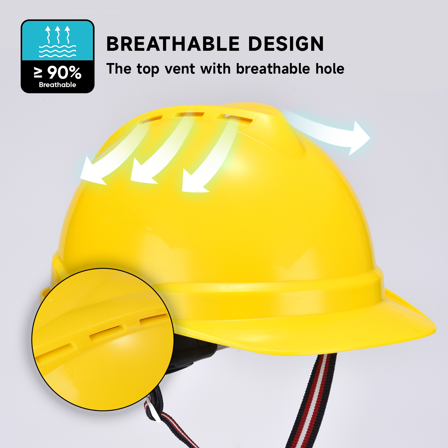 Yellow Industrial Safety Helmet W-002
