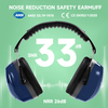 Foldable ABS Hearing Protective Ear Muffs EM-5002B Dark Blue