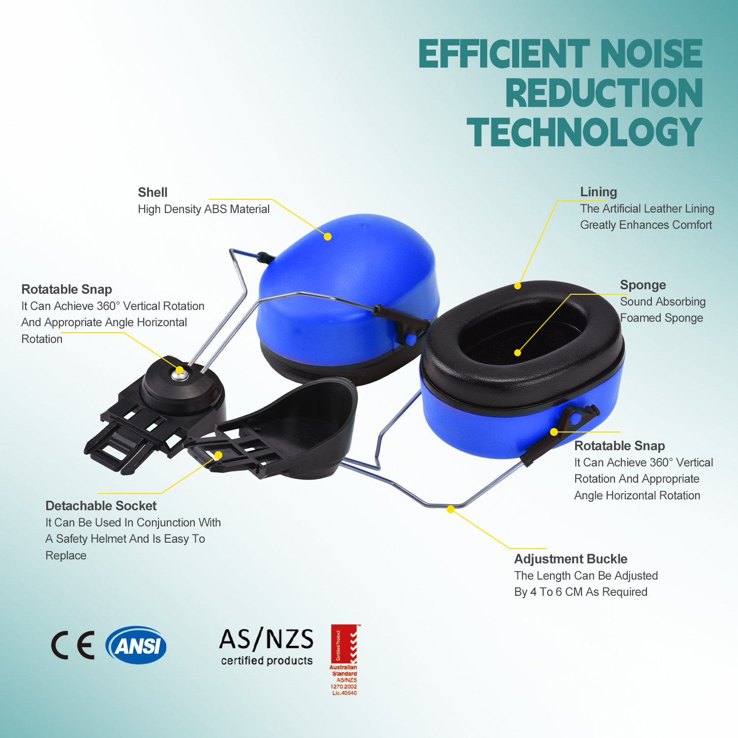 High Quality Ear Muffs E-2008 Blue