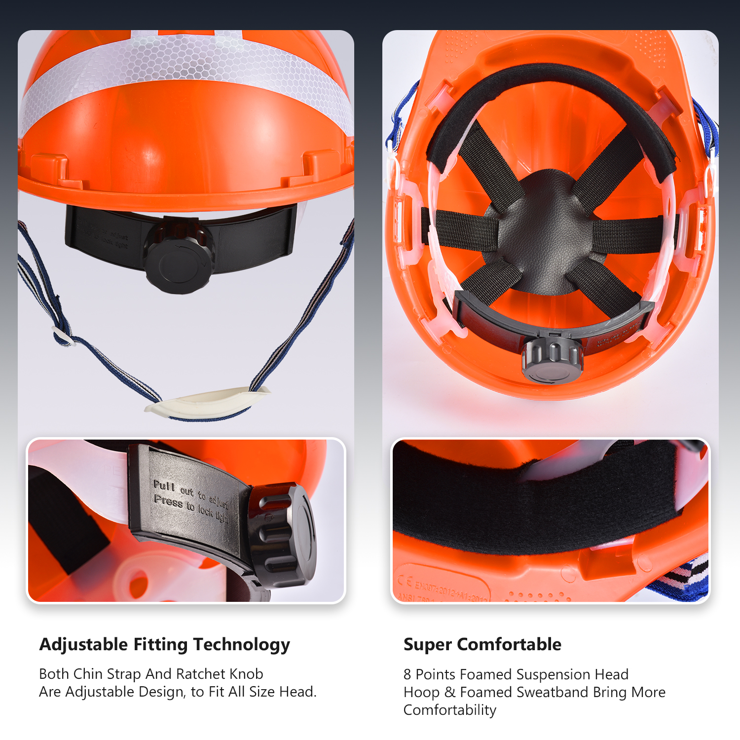 Industrial Safety Helmet W-036 Orange