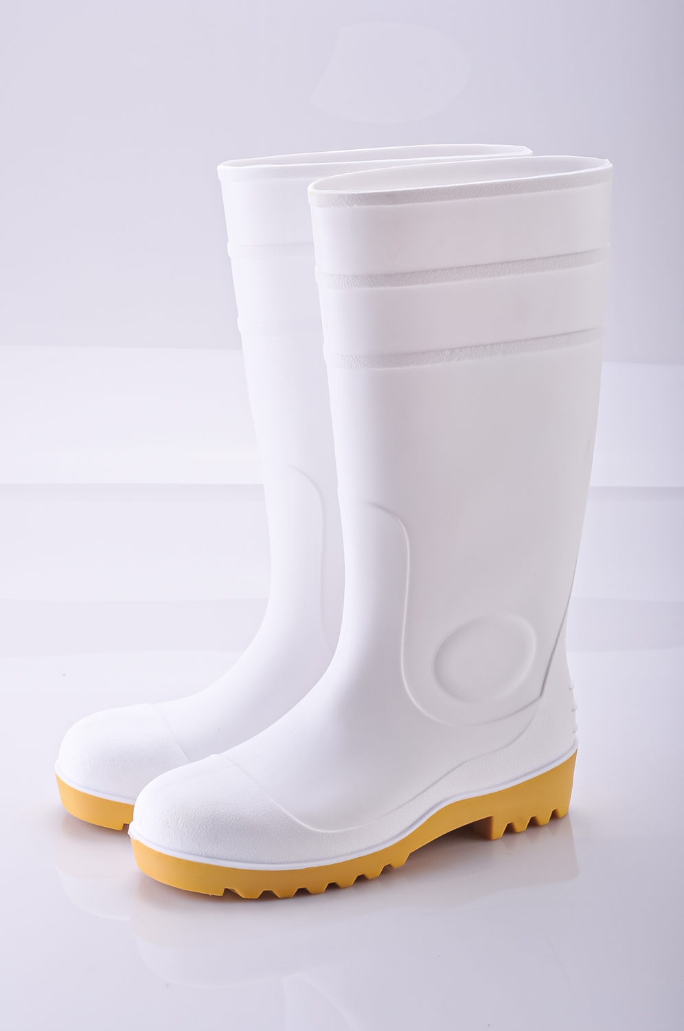 PVC Wellington Rain Boots W-6037 White