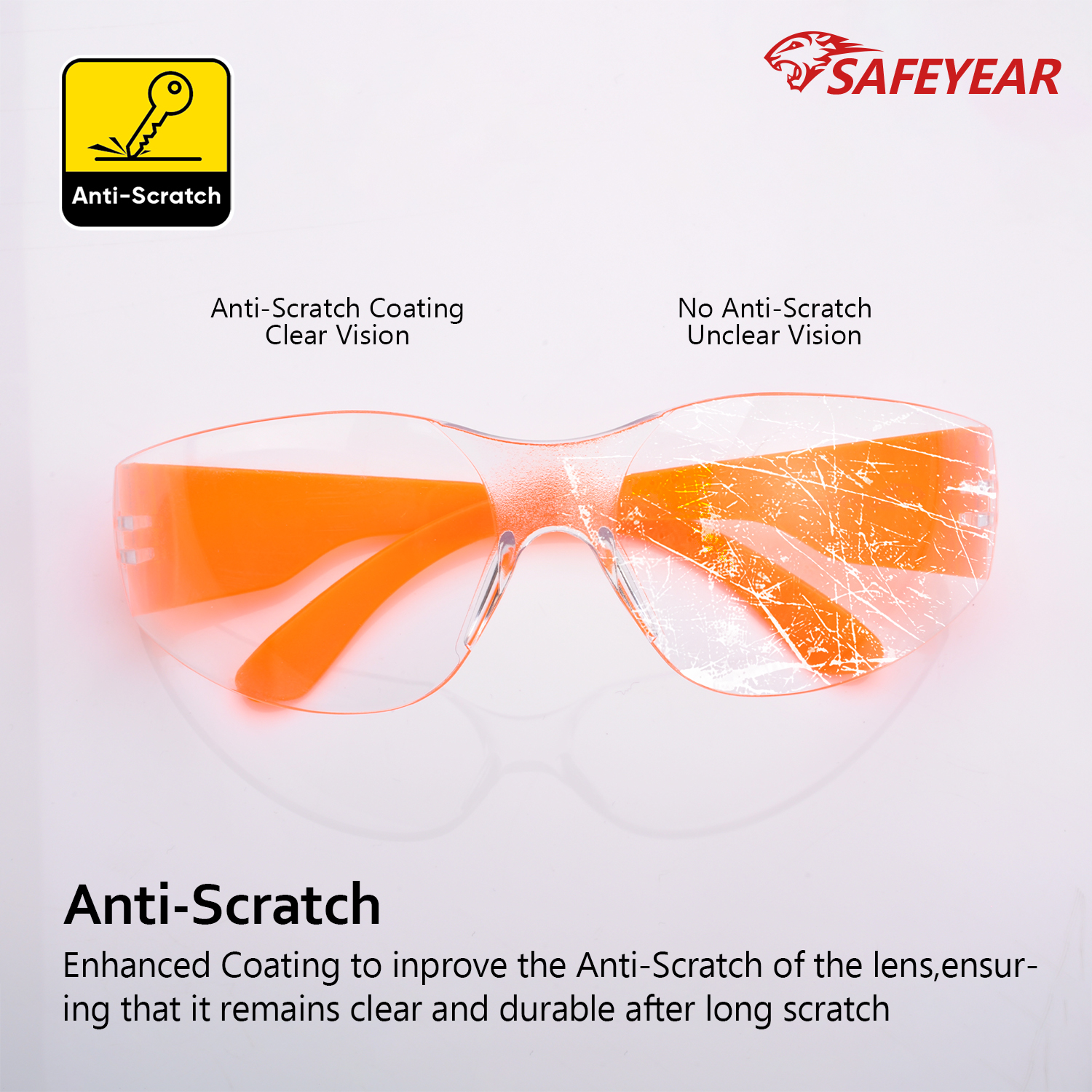 Eye Protection Safety Glasses SG001 Orange
