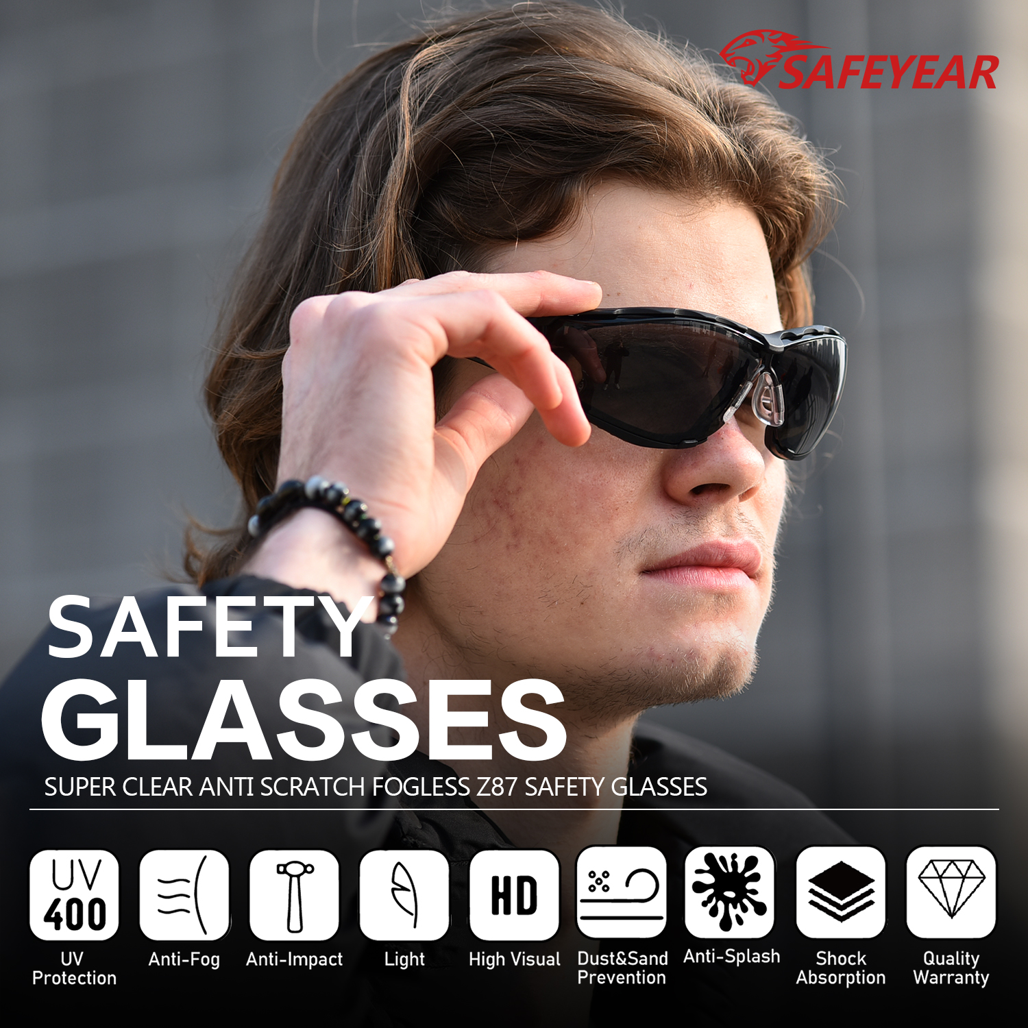 Ready Stock Protective Safety Glasses For Women SG037 Black