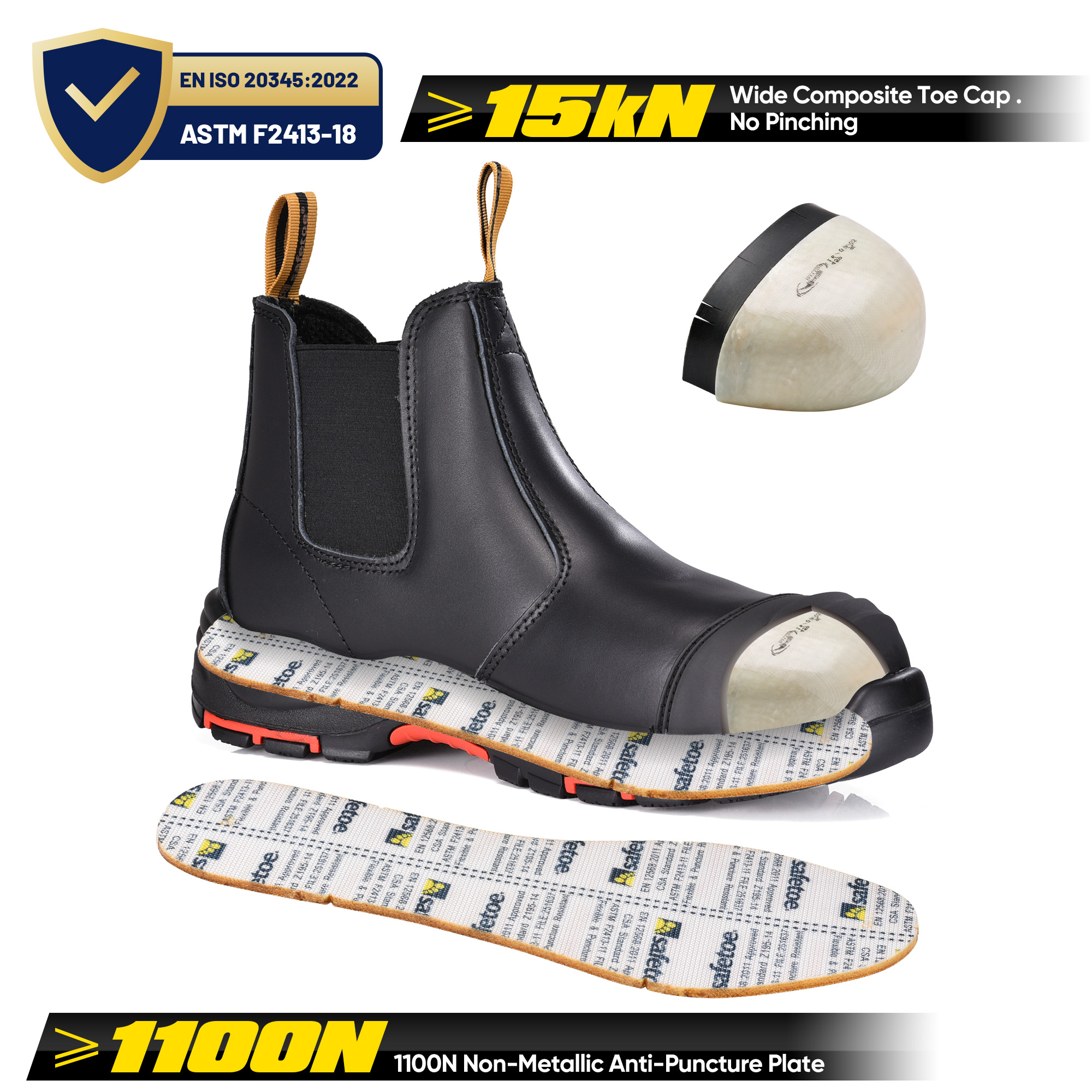 Chelsea Design Safety Work Boots M-8025NBK
