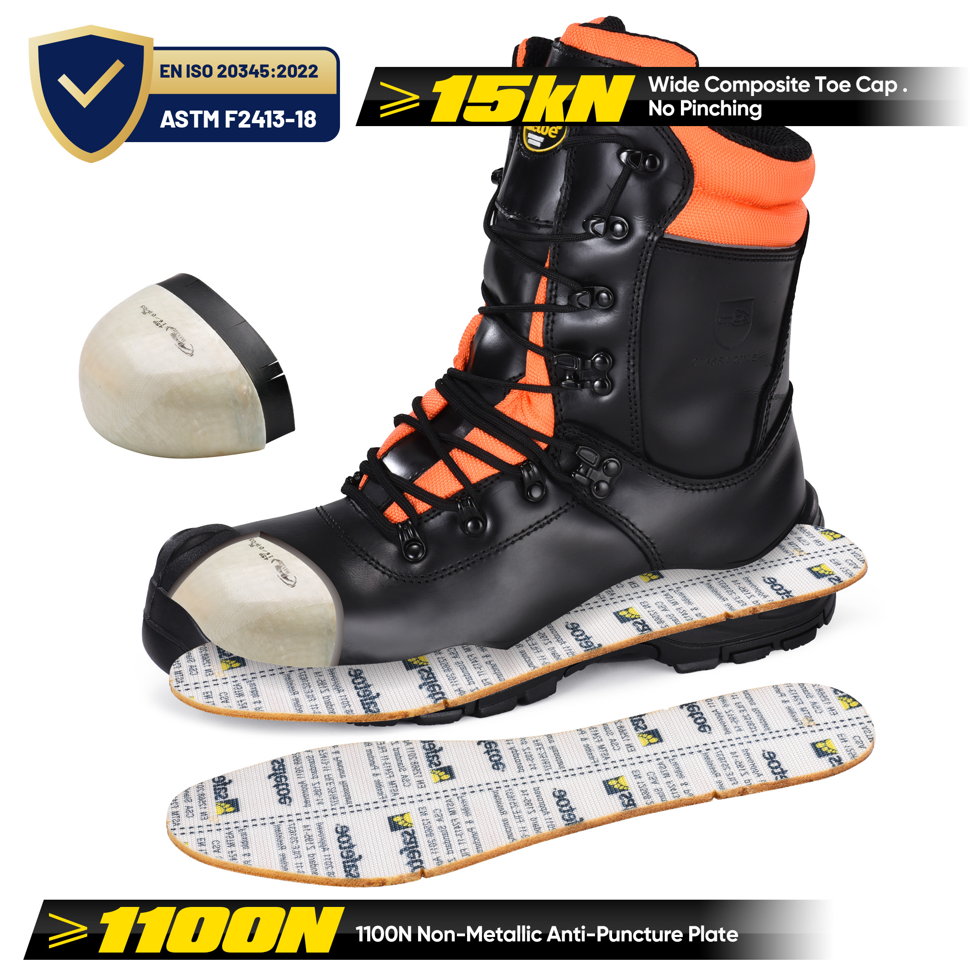 Lightweight Chainsaw Logger Safety Boots Lace to Toe LMZ9051088 