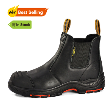 Ready Stock Black Leather Safety Boots for Men And Women M 