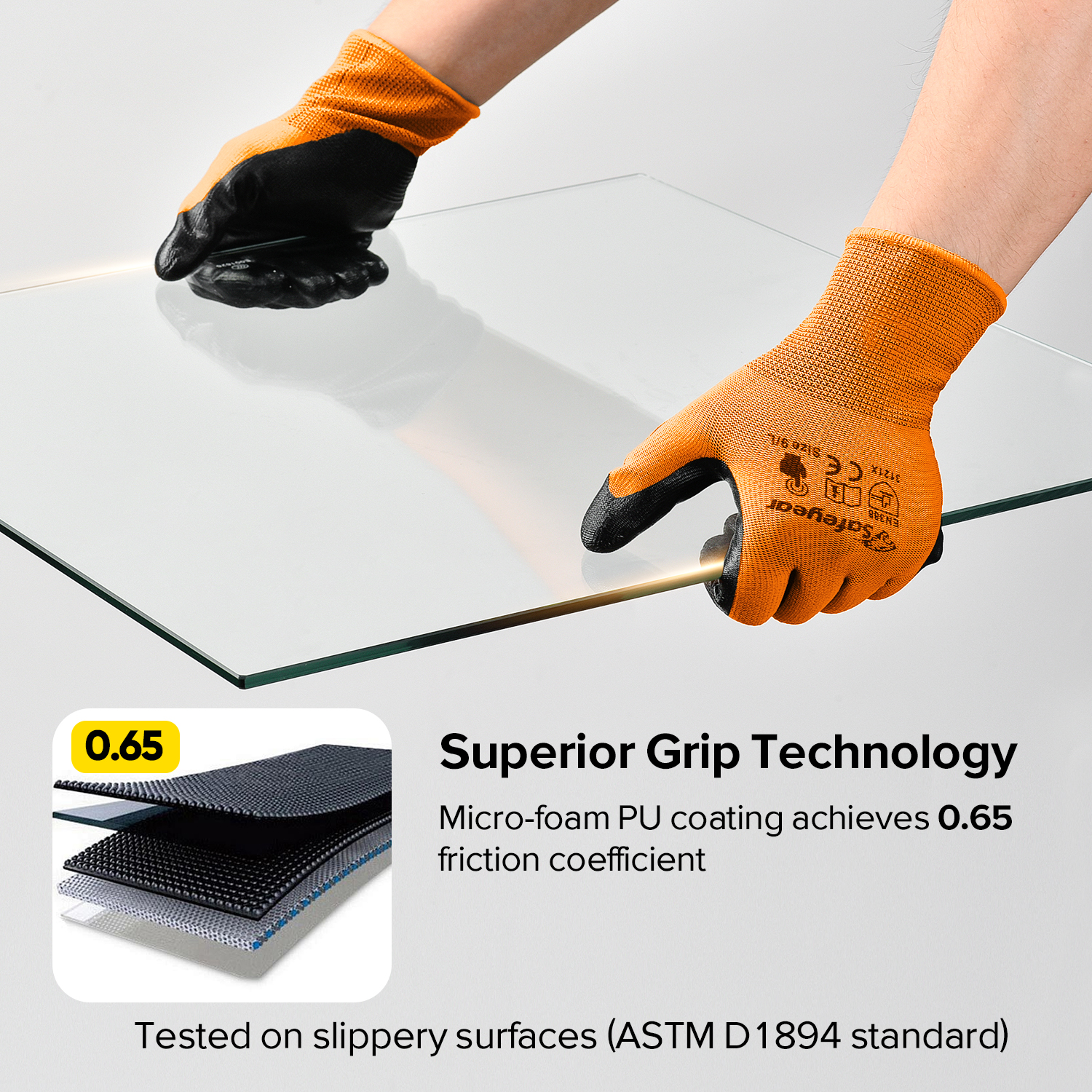 Nitrile Coated Safety Work Gloves N1552 Orange