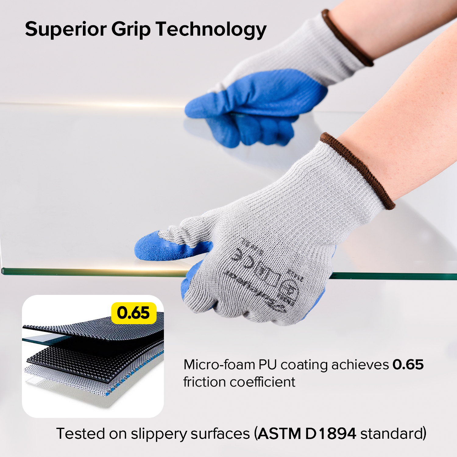 Latex Coated Safety Work Gloves LY-3013 Blue