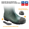 S5 Safety Wellington Boots with Steel Toe – Waterproof PVC Boots W-6037 Green AquaPioneer