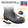CE Approved S5 Safety Wellington Boots – Heavy-Duty Waterproof PVC Industrial Boots W-6037 Black AquaPioneer