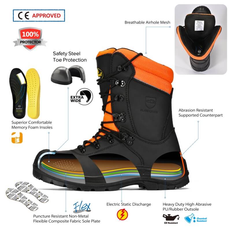 Anti-Abrasion Leather Chainsaw Safety Boots LMZ9051088