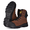 High Quality Zip Design Nubuck Cow Leatther Construction Work Boots M-8578 Brown