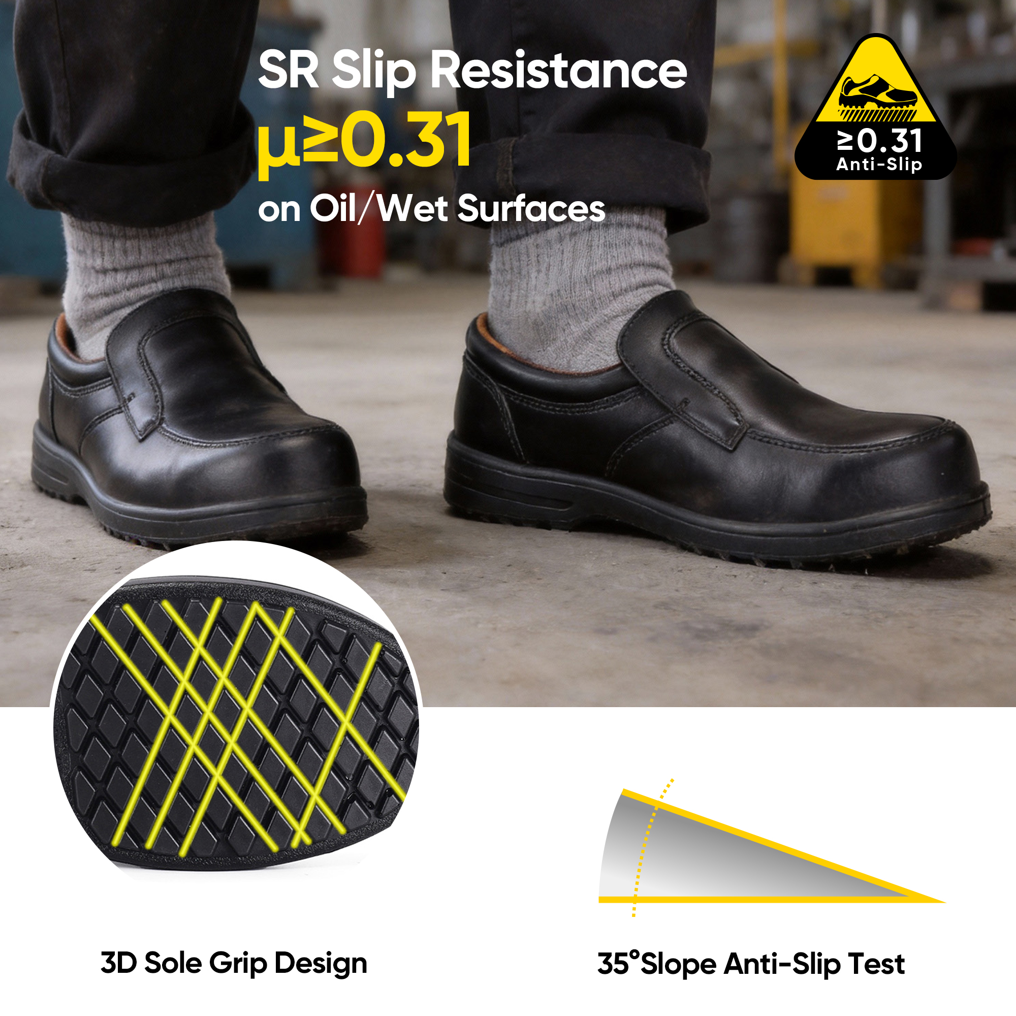 Leather Safety Shoes for Executive & Manager L-7610