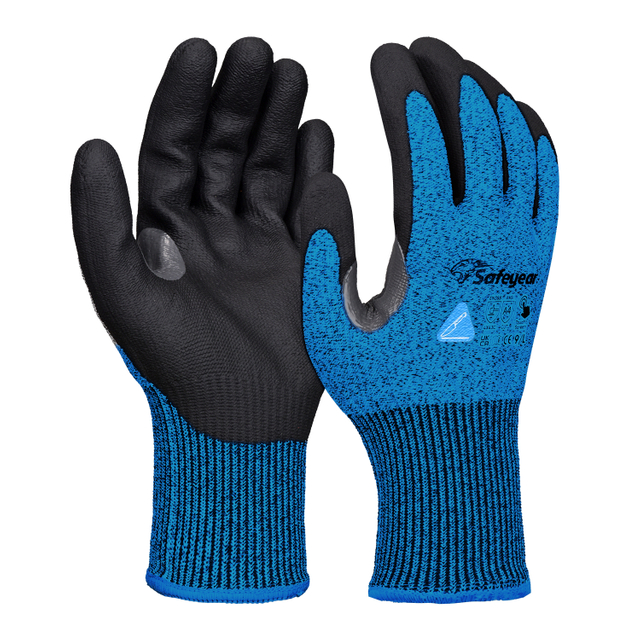 Construction Work Gloves Cut Resistant Safety Work Gloves PD8045 Blue