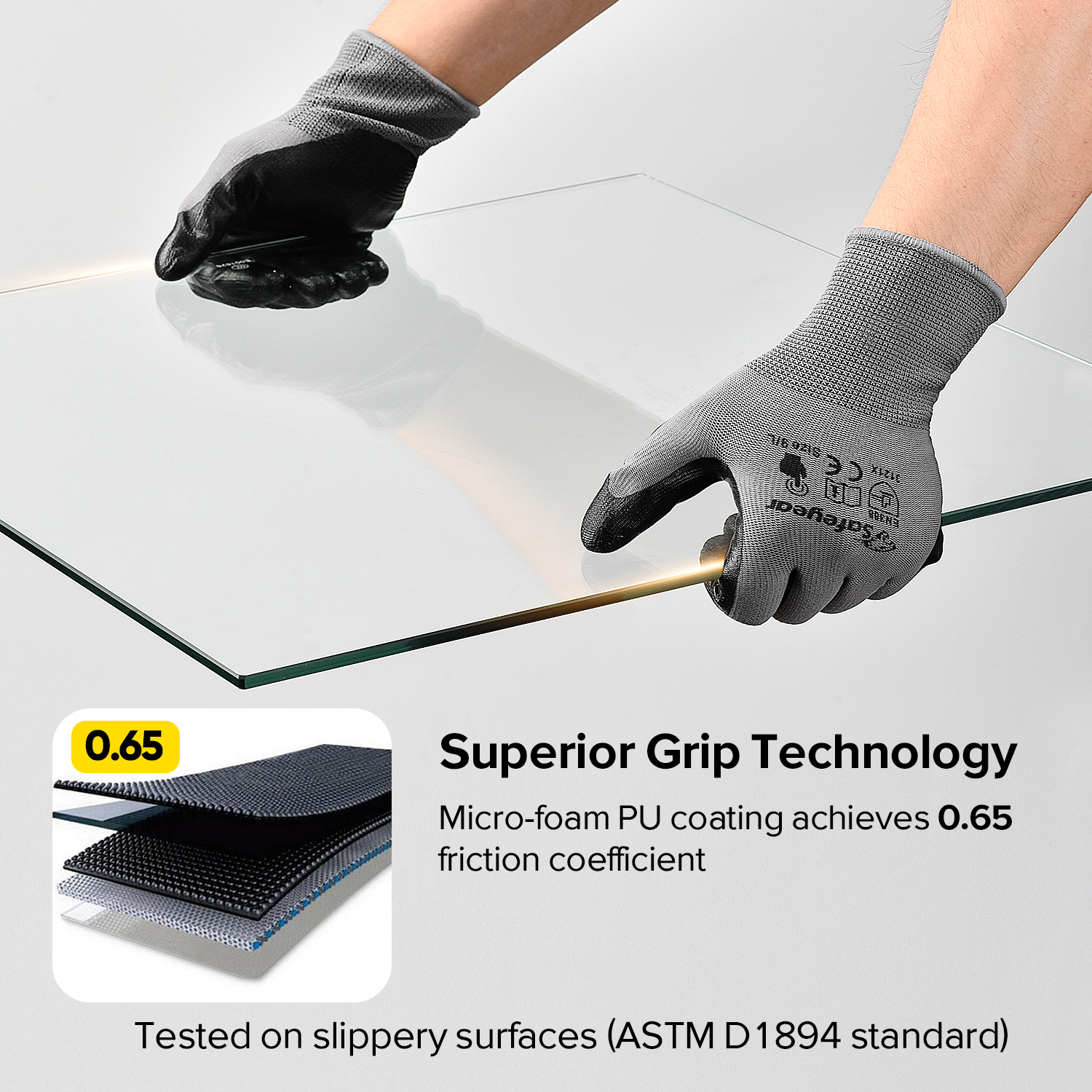 Safeyear Touchscreen Nitrile Foam Coated Work Gloves N1552 Guarder Max