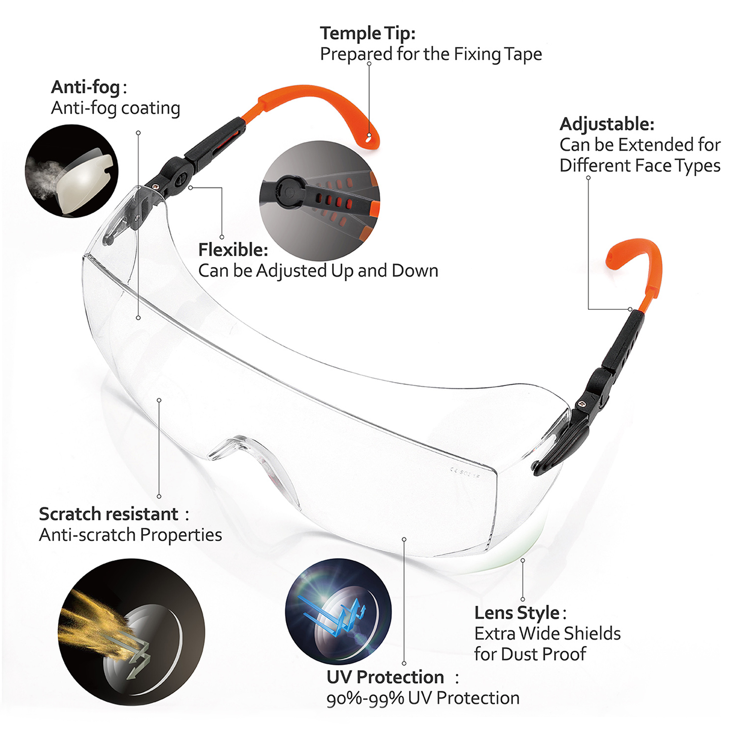 OTG Oversized Safety Goggles That Fit Over Prescription Glasses | ANSI Z87.1 & EN166