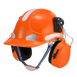  Vented Safety Helmet with Earmuffs Hearing Protection