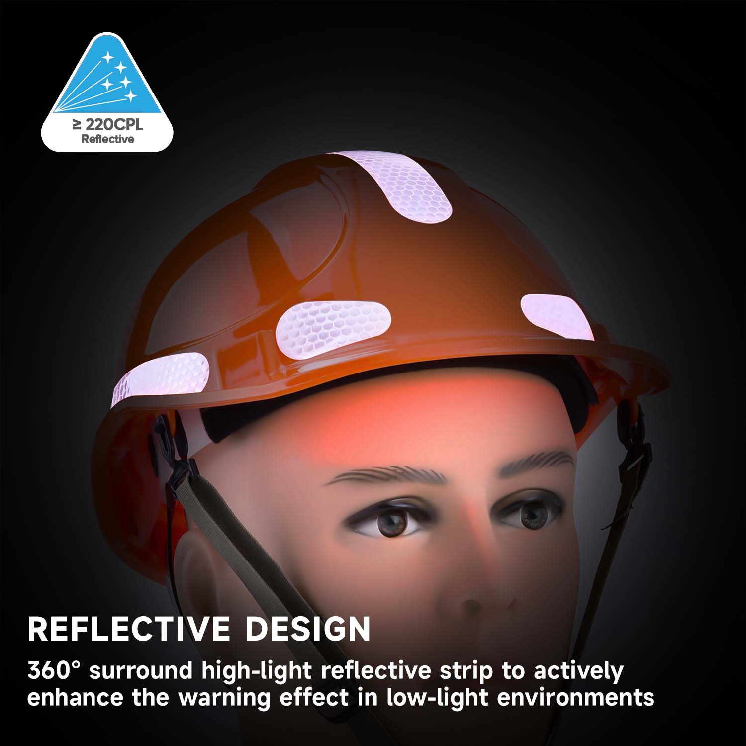 Hi-Vis Vented Safety Helmet with Reflective Strips