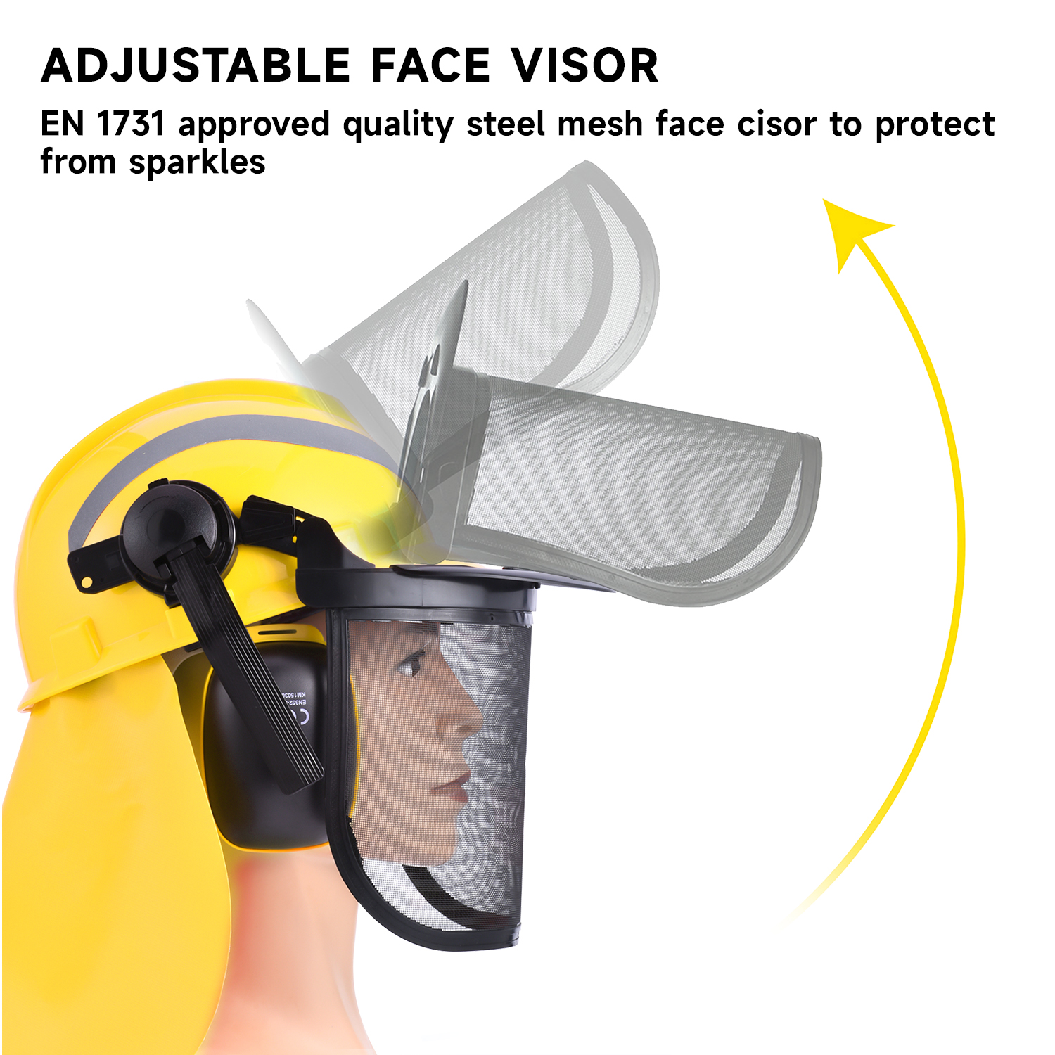 Face Shield Protection Safety Helmets M-5009 Yellow