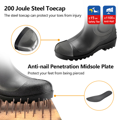 S5 Rain Safety Boots W-6037 Black