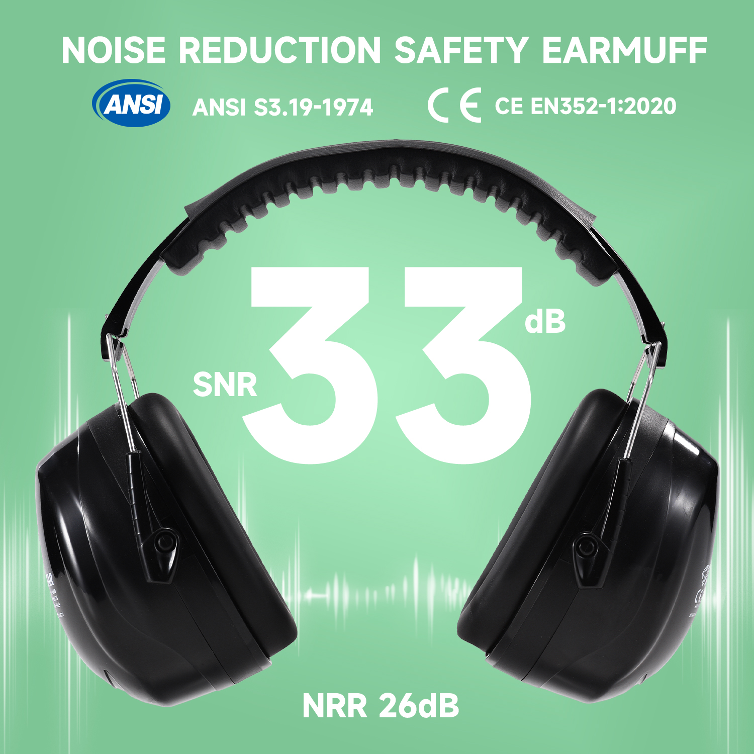 Ready Stock ABS Protective Ear Muffs EM-5002 Black