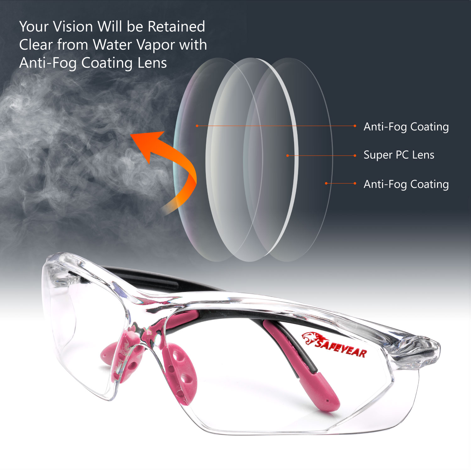 Lady Design Protective Safety Glasses SG003 Pink