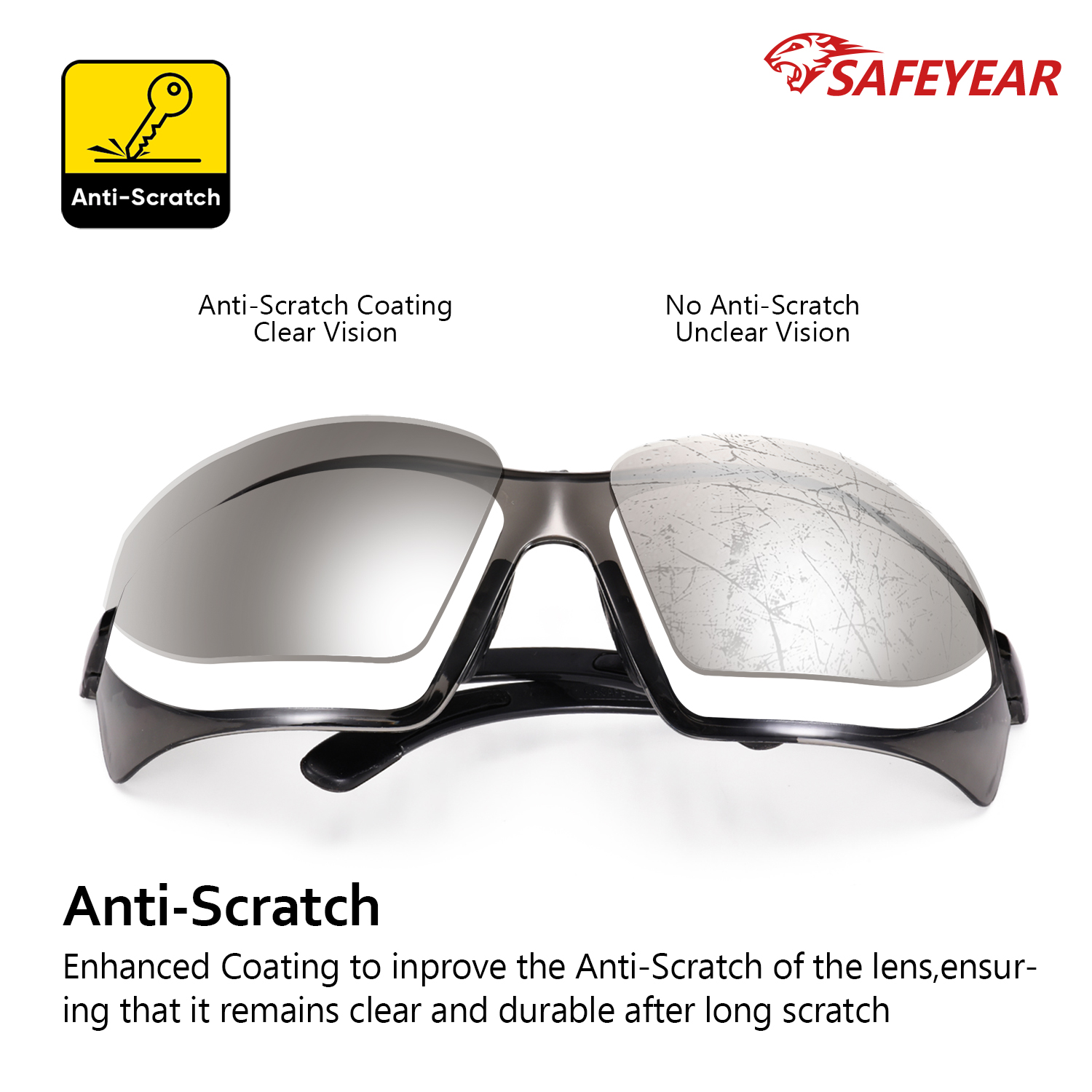 Industrial Black Lens Safety Glasses SG003 Black
